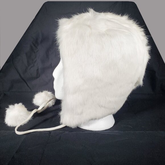 Like New Vintage Handmade Genuine Rabbit Pom-pom Drawstring Hood main image 4